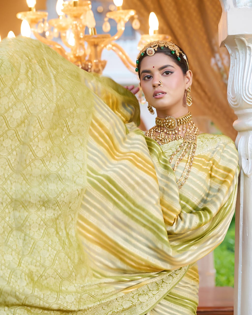 Rangkat Pure Chiffon Silk Banarasi Saree