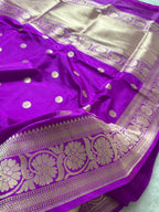 Lavender Chand Tara Pure Katan Silk Banarasi Saree