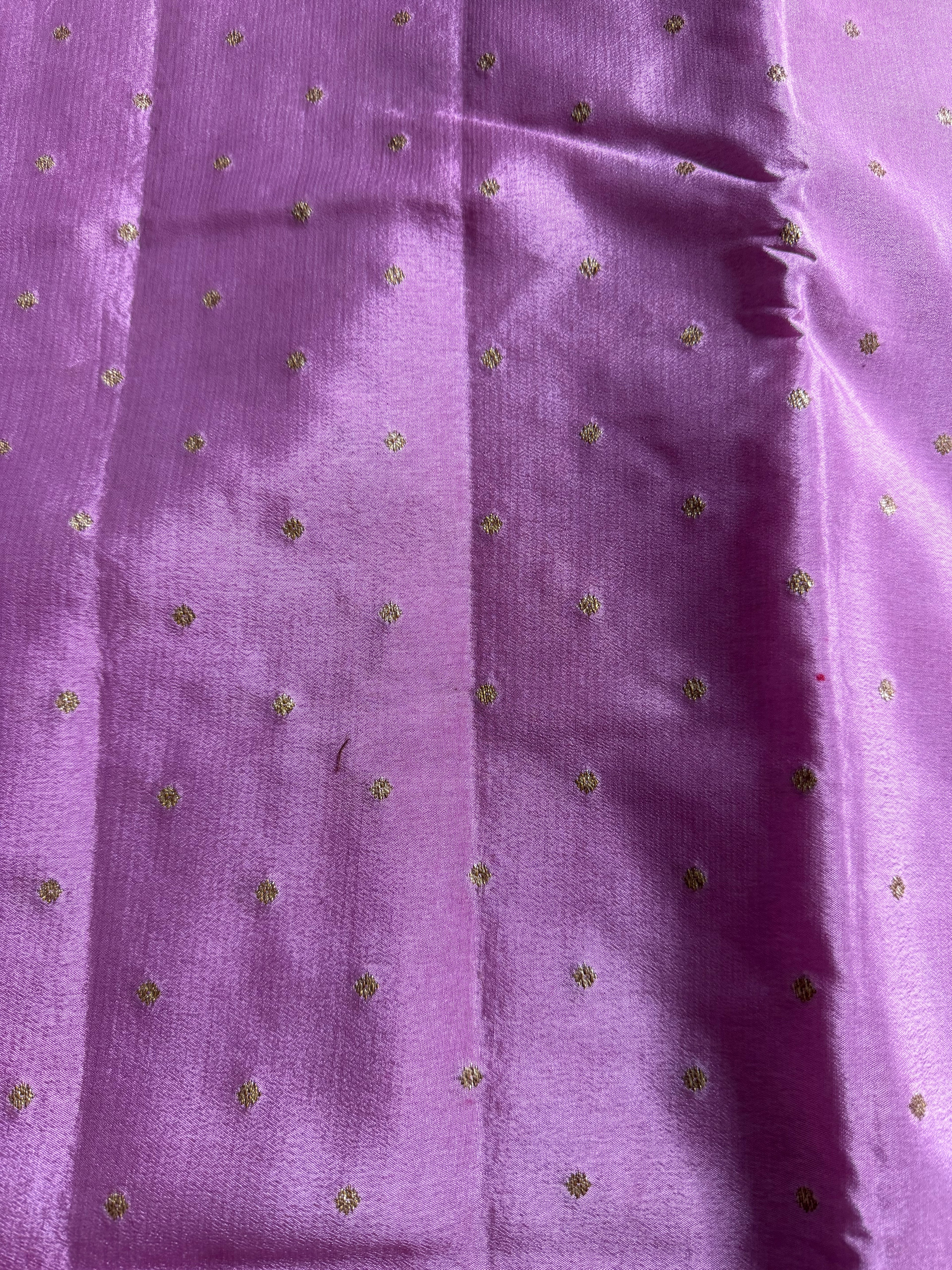 Dark Navy Blue & Pastel Pink Pure Khaddi Crep Silk Banarasi Saree