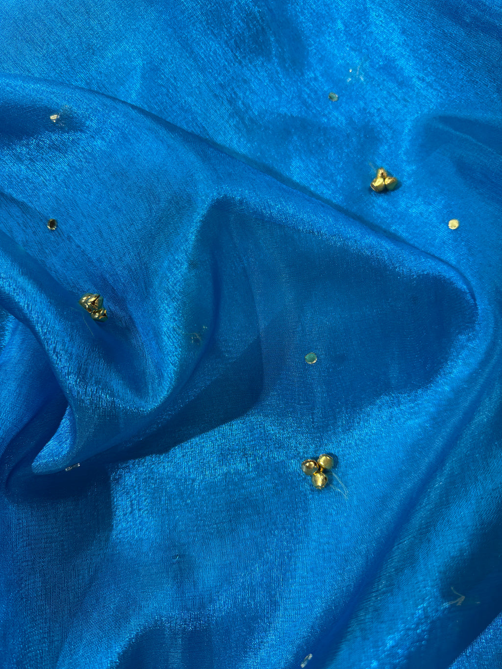 Peacock Tissue Silk Banarasi Saree With Ghungroo & Mirror Work Designer Border Lace Saree