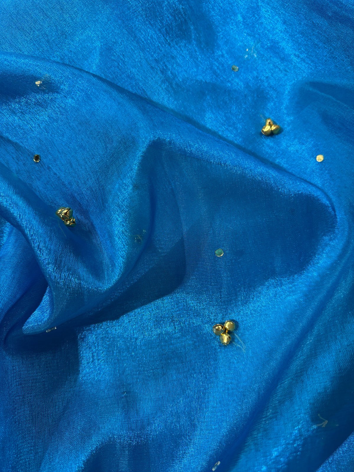 Peacock Tissue Silk Banarasi Saree With Ghungroo & Mirror Work Designer Border Lace Saree