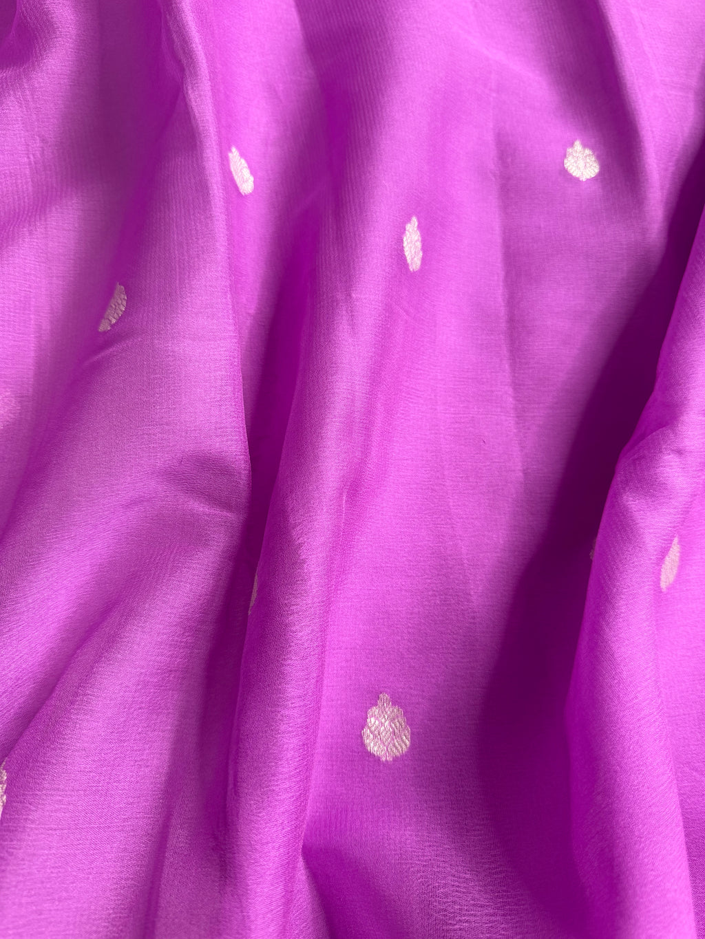 Lavender Pure Khaddi Chiffon Silk Banarasi 3d Saree