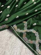 Bottle Green Meenakari Mashru Katan Silk Banarasi Saree