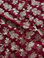 Maroon & Tusser Pure Khaddi Georgette Silk Banarasi Saree