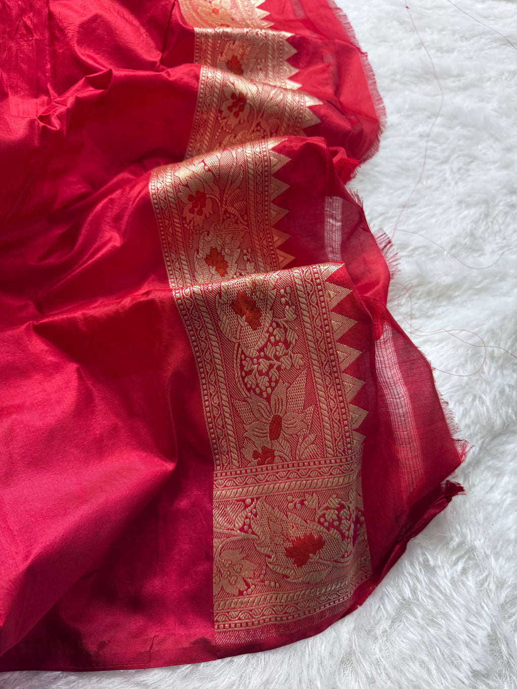 Red Jall Pure Katan Silk Banarasi Saree