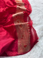 Red Jall Pure Katan Silk Banarasi Saree