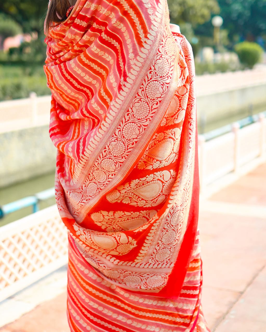 Rangkat Pure Chiffon Silk Banarasi Saree