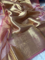 Pink Pure Tissue Silk Banarasi Saree
