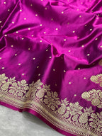 Magenta Mashru Katan Silk Banarasi Saree