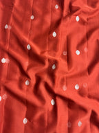 Rust Pure Khaddi Chiffon Silk Banarasi Saree