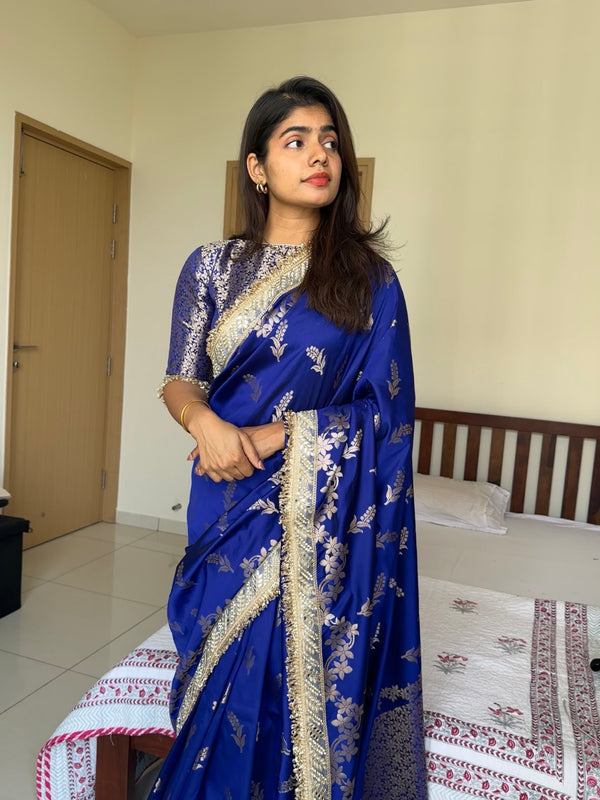 Royal Blue Banarasi Nazakat Soft Silk Saree