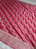 Rosy Pink Meenakari Mashru Katan Silk Banarasi Saree