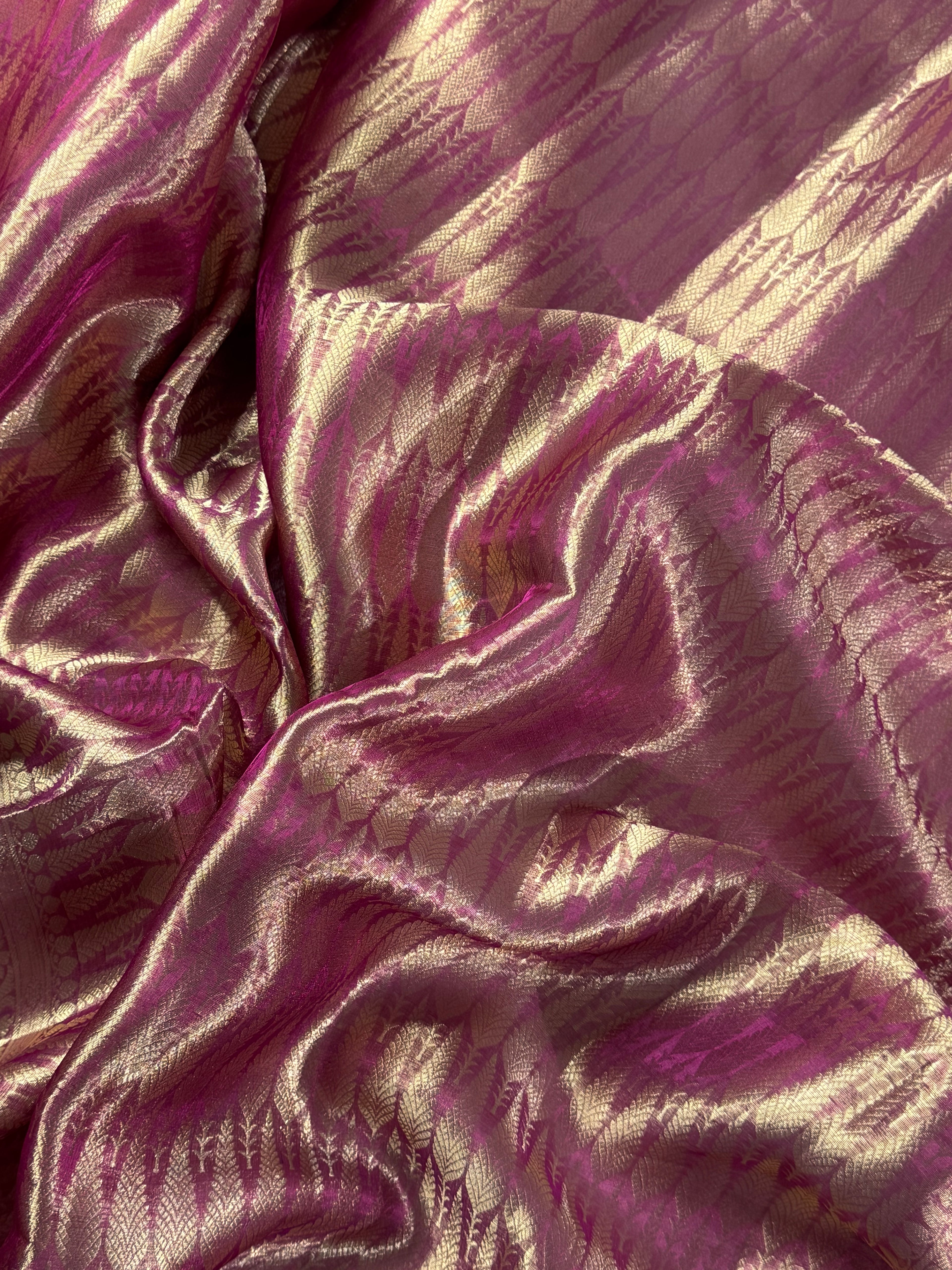 Rani Pink Pure Brocade Tissue Silk Banarasi Saree