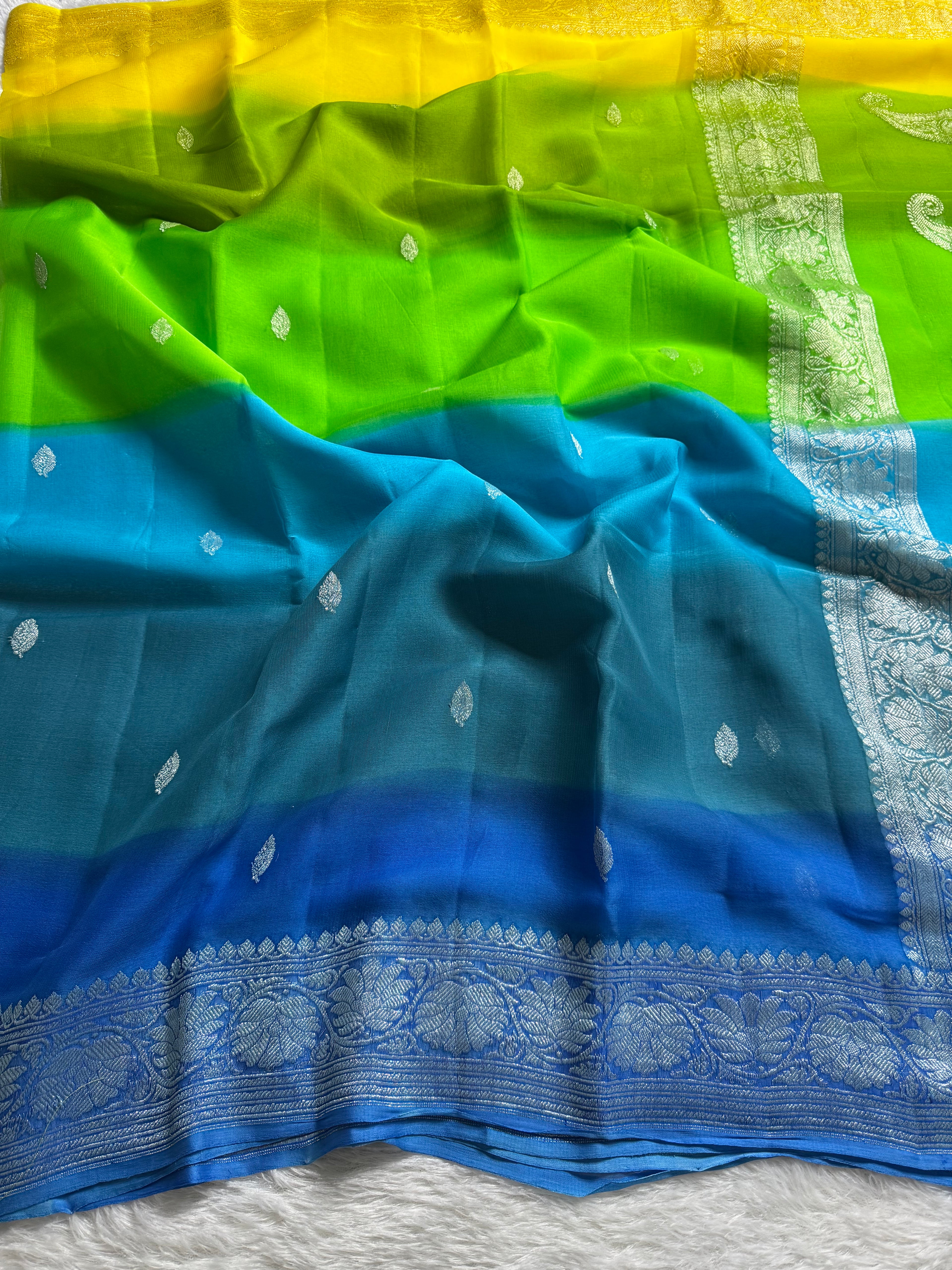 Rangkat Pure Khaddi Chiffon Silk Banarasi Saree