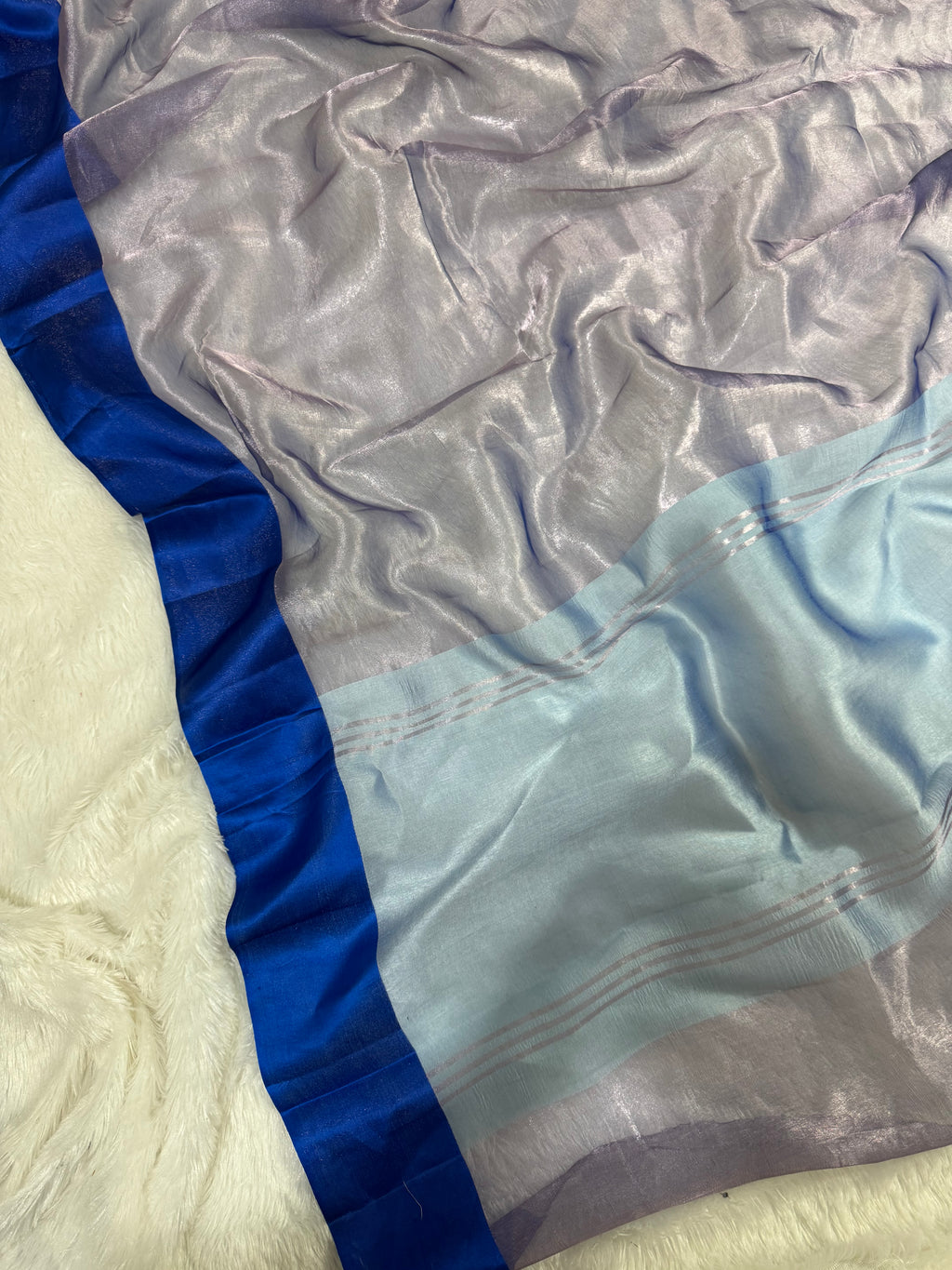 Royal Blue Pure Glass Tissue Silk Banarasi Saree