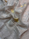 Natural Pure Khaddi Tissue Chiffon Sona & Roopa Banarasi Saree