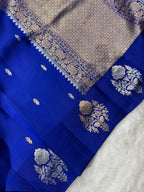Royal Blue Sona & Roopa Pure Raw Mango Silk Banarasi Saree