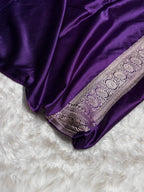 Purple Meenakari Mashru Katan Silk Banarasi Saree