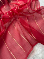 Red Pure Kora Organza Banarasi Saree