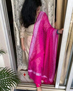 Pastels Pure Khaddi Chiffon Banarasi Dupatta