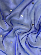 Royal Blue Mirror Work Beautiful lace Border Tissue Silk Banarasi Saree