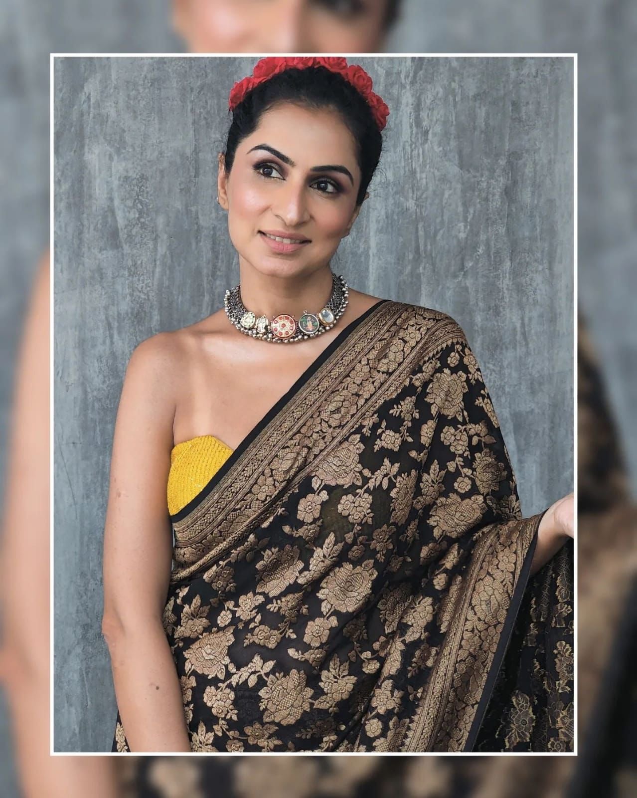 Black Pure Khaddi Georgette Silk Banarasi Saree