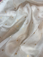 Pastel Grey & Purple Pure Kora Organza Silk Banarasi Saree