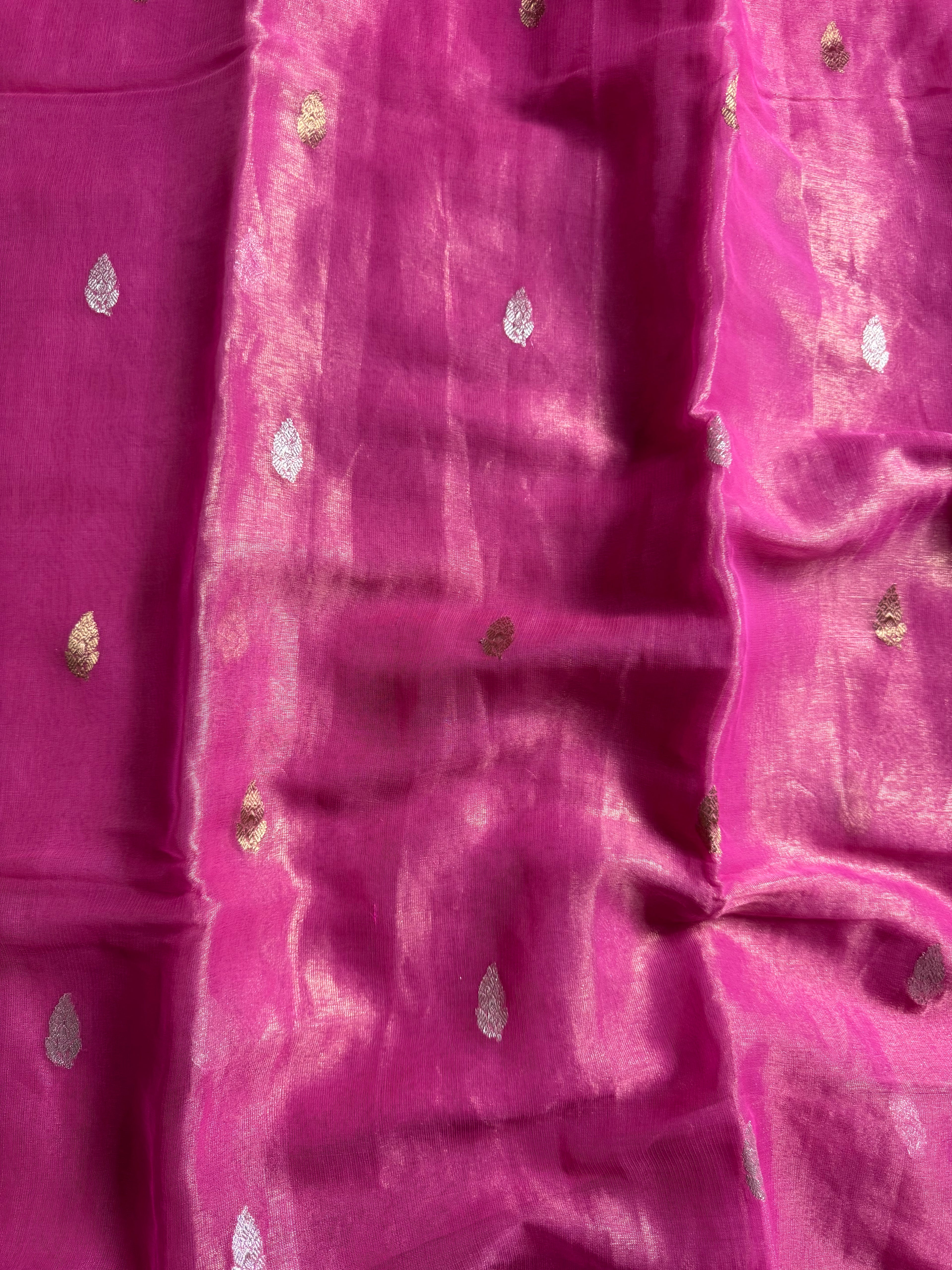 Pink Pure Khaddi Tissue Sona & Roopa Banarasi Saree