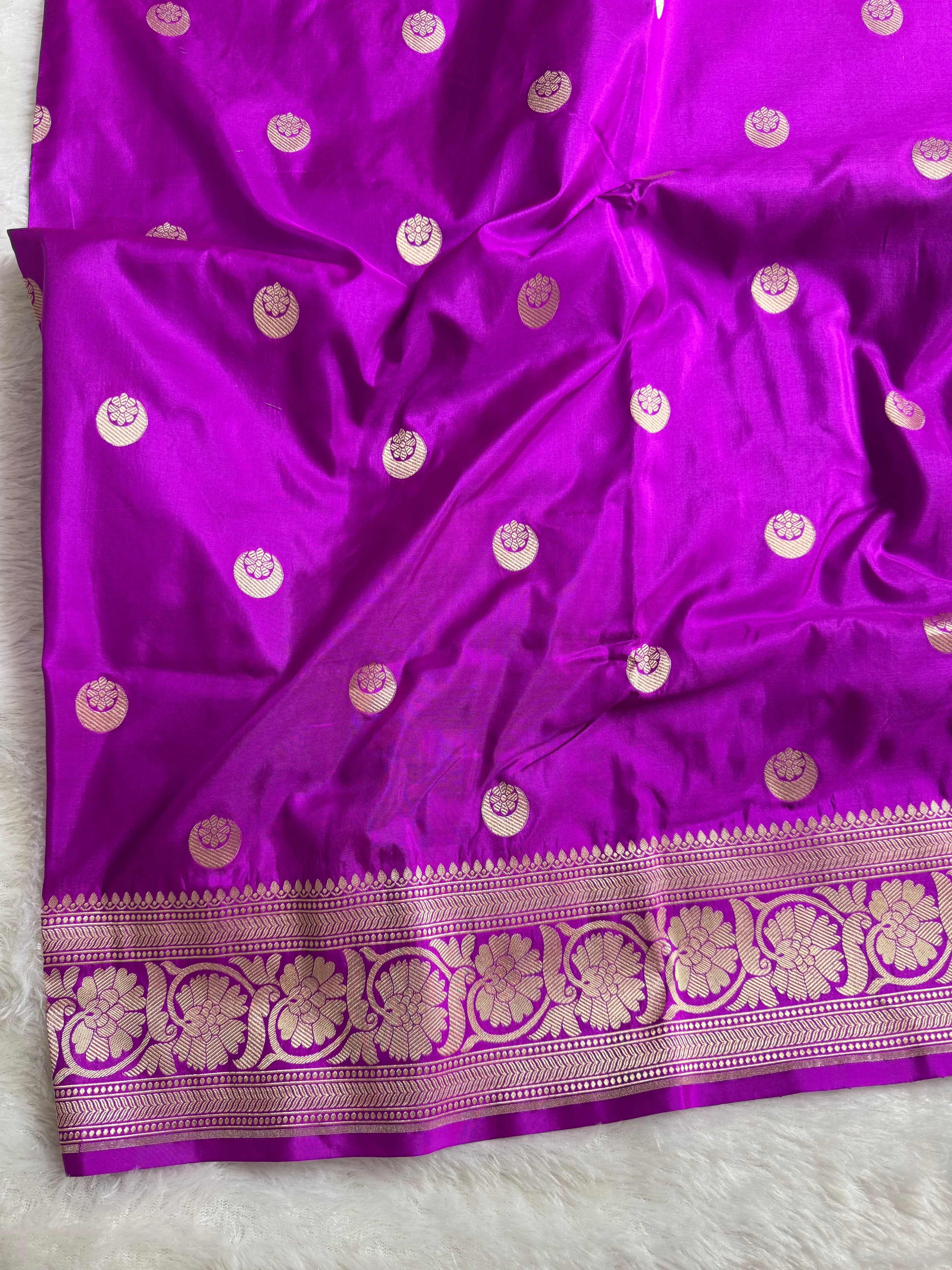 Lavender Chand Tara Pure Katan Silk Banarasi Saree