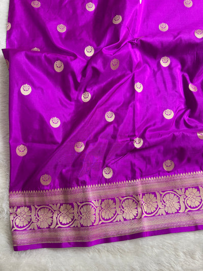 Lavender Chand Tara Pure Katan Silk Banarasi Saree