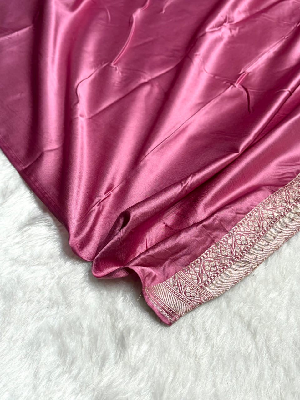 Mauve Pink Meenakari Mashru Katan Silk Banarasi Saree
