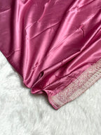 Mauve Pink Meenakari Mashru Katan Silk Banarasi Saree