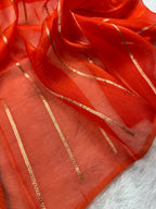 Orange Pure Kora Organza Banarasi Saree