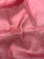 Rose Pink Pure Kora Organza Silk Banarasi Saree