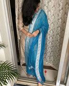 Pastels Pure Khaddi Chiffon Banarasi Dupatta