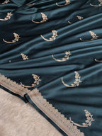 Teal Blue Mashru Katan Silk Banarasi Saree