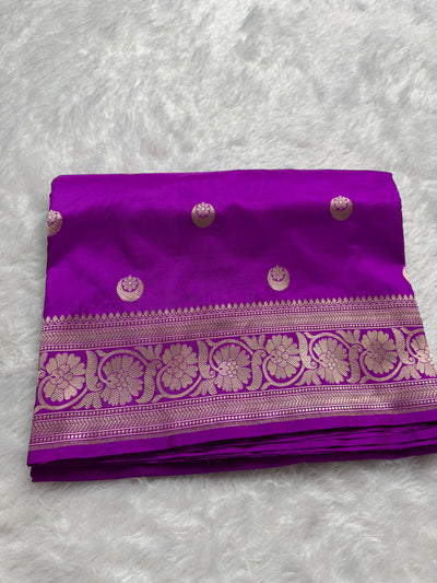 Lavender Chand Tara Pure Katan Silk Banarasi Saree