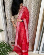 Pastels Pure Khaddi Chiffon Banarasi Dupatta