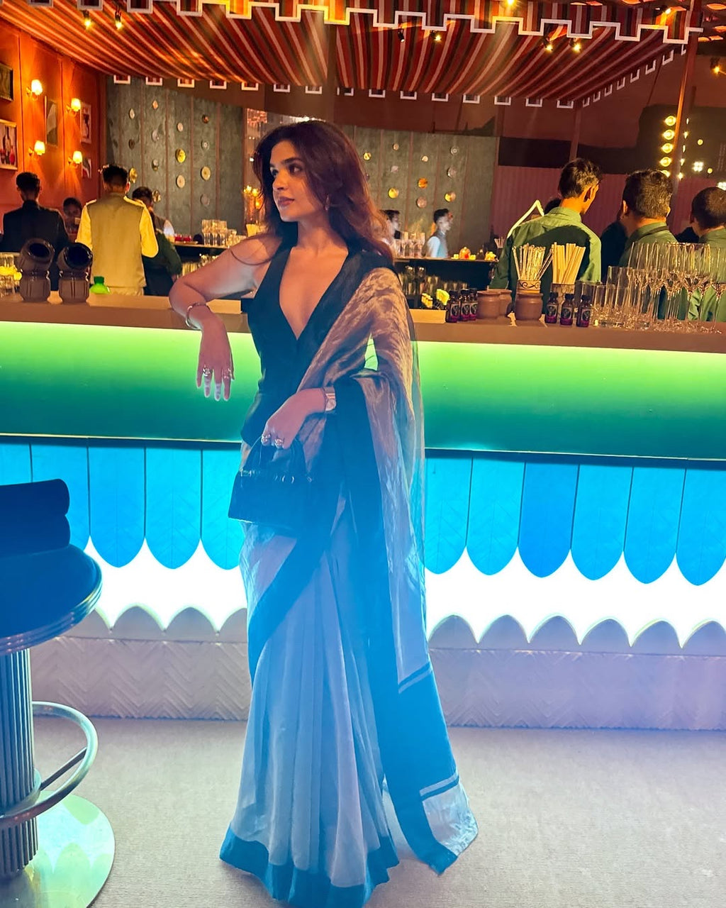 Black Pure Glass Tissue Silk Banarasi Saree