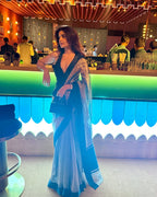 Black Pure Glass Tissue Silk Banarasi Saree