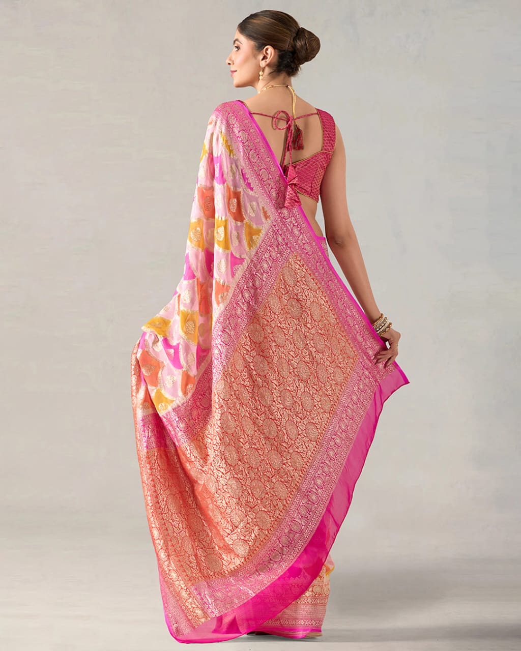 Rangkat Pure Khaddi Georgette Silk Banarasi Saree