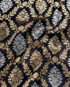 Nita Ambani Black Pure Katan Silk Banarasi All Over Sona Roopa Jall Work Saree