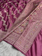 Deep Berry Meenakari Mashru Katan Silk Banarasi Saree