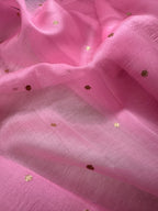 Baby Pink Pure Kora Organza Banarasi Saree