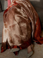 Rust Orange Pure Glass Tissue Silk Banarasi Saree