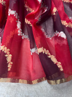 Rangkat Sona Roopa Pure Kora Organza Silk Banarasi Stripe Saree