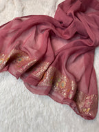 Pastels Handbrush Meenakari Pure Khaddi Georgette Silk Banarasi Saree
