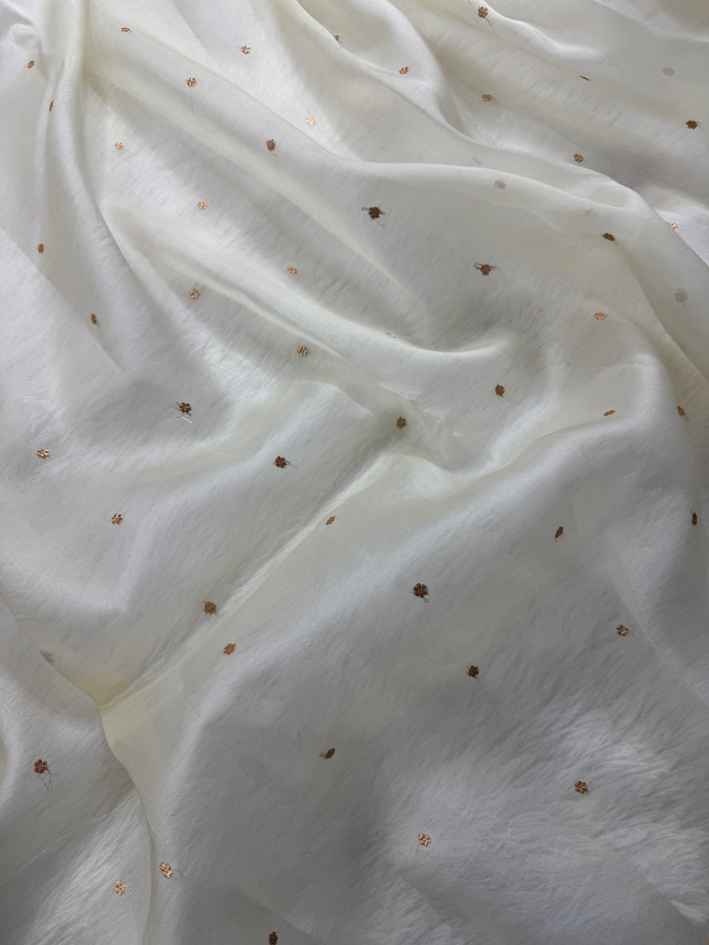 Bottle Green & White Pure Kora Organza Silk Banarasi Saree