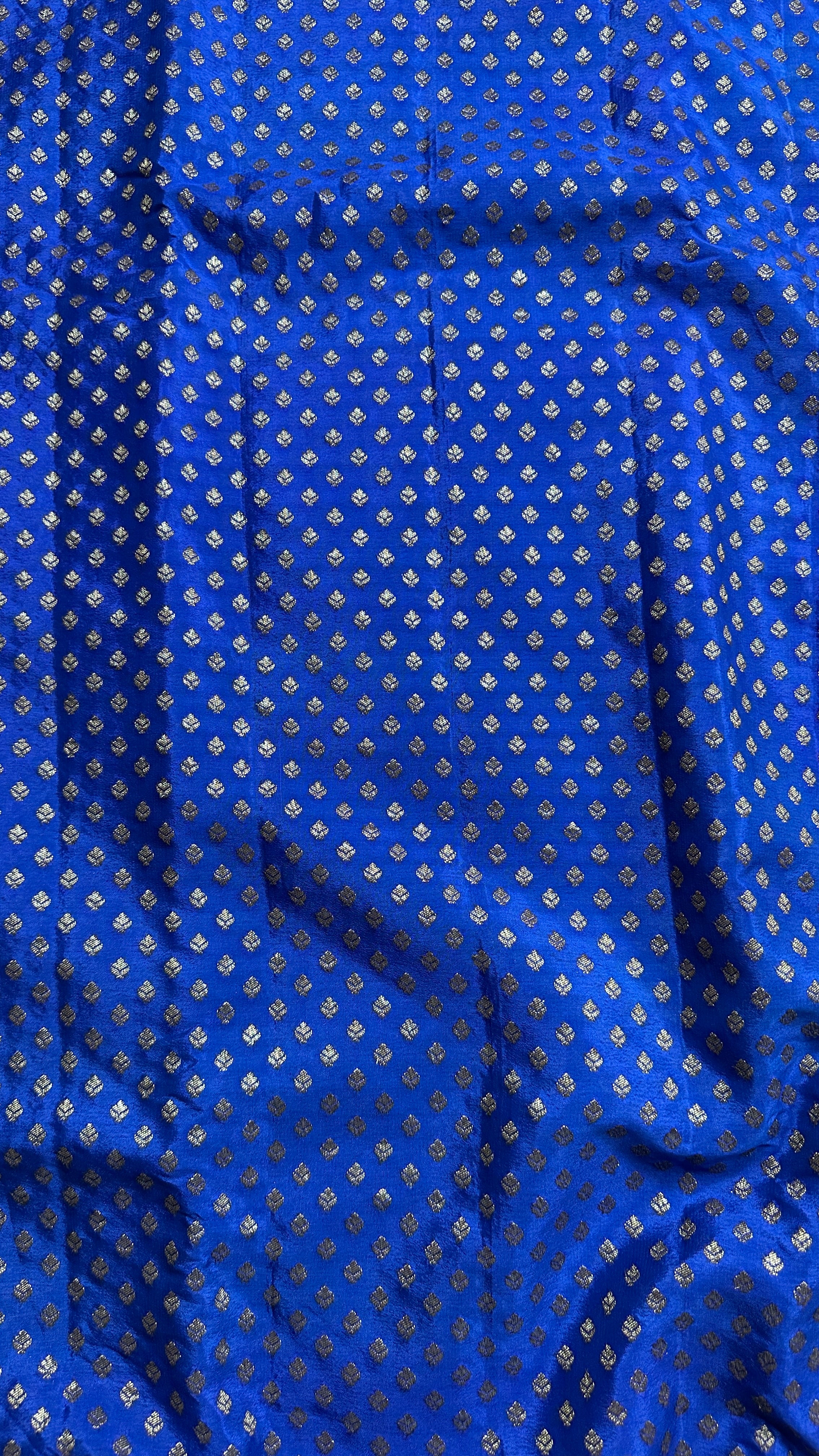 Royal Blue Pure Khaddi Crep Silk Banarasi 3d Saree