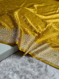 Yellow Meenakari Mashru Katan Silk Banarasi Saree